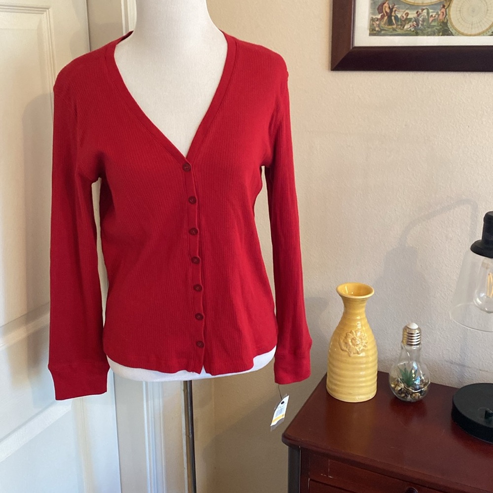Rafaela petite red cardigan, small